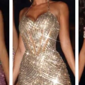 Portia and Scarlett SILVER dress size 4 ps23734c